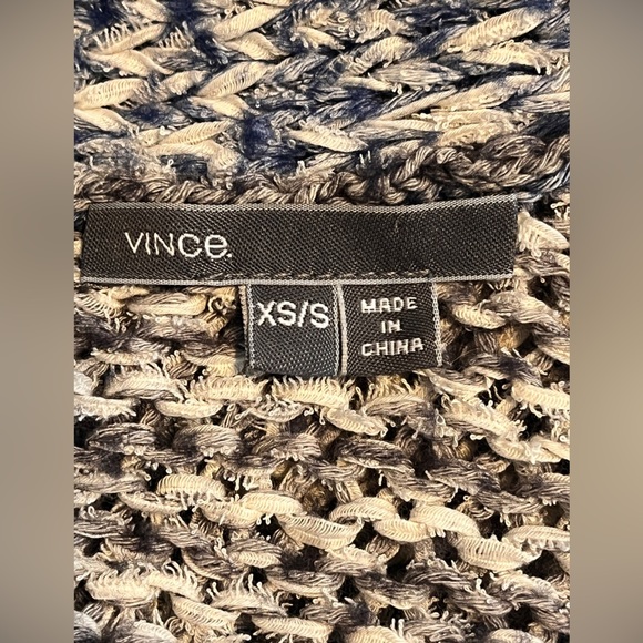 Vince Chunky Knit Blue Grey Striped Cardigan XS / S - Picture 11 of 11